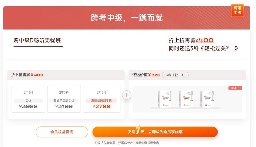 跨考中級，一蹴而就