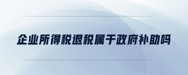 企業(yè)所得稅退稅屬于政府補助嗎
