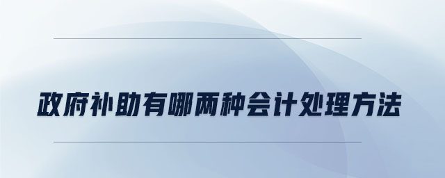 政府補助有哪兩種會計處理方法