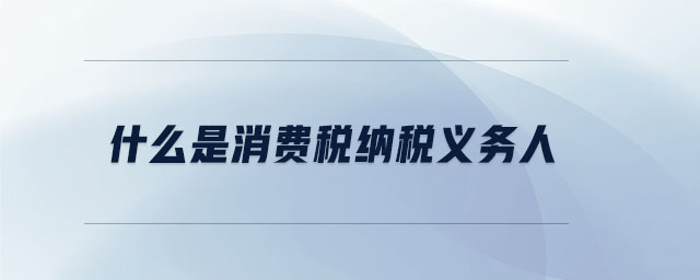 什么是消費(fèi)稅納稅義務(wù)人 什么是消費(fèi)稅納稅義務(wù)人