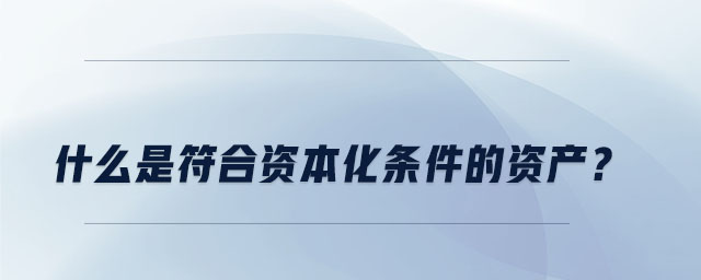 什么是符合資本化條件的資產(chǎn)？