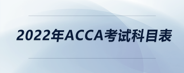 2022年acca考試科目表 2022年acca考試科目表