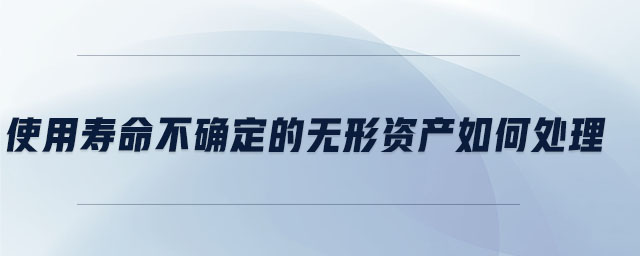 使用壽命不確定的無(wú)形資產(chǎn)如何處理 使用壽命不確定的無(wú)形資產(chǎn)如何處理