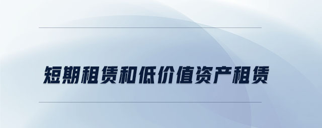 短期租賃和低價(jià)值資產(chǎn)租賃