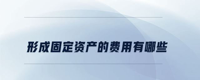 形成固定資產(chǎn)的費(fèi)用有哪些 形成固定資產(chǎn)的費(fèi)用有哪些