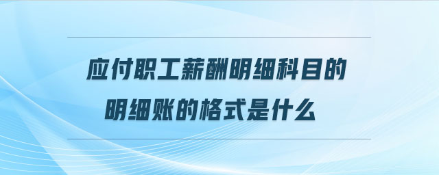應付職工薪酬明細科目的明細賬的格式是什么