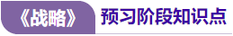 戰(zhàn)略預(yù)習(xí)知識點