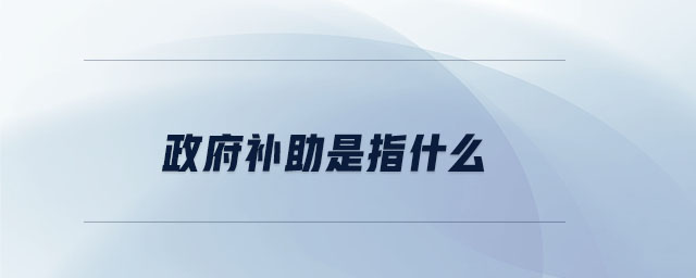 政府補助是指什么 政府補助是指什么