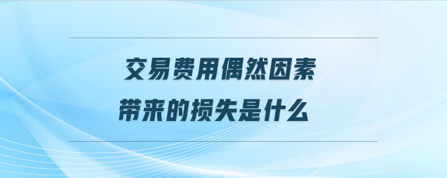 交易費用偶然因素帶來的損失是什么 交易費用偶然因素帶來的損失是什么