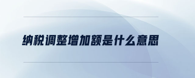 納稅調(diào)整增加額是什么意思 納稅調(diào)整增加額是什么意思