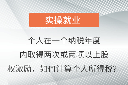 個人在一個納稅年度內(nèi)取得兩次或兩項以上股權(quán)激勵，如何計算個人所得稅？