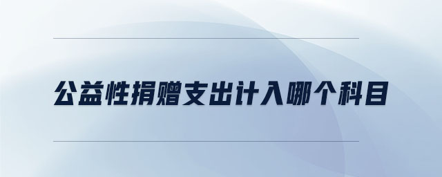 公益性捐贈支出計入哪個科目