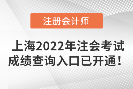 上海市浦東新區(qū)2022年注冊會計(jì)師考試成績查詢?nèi)肟谝验_通！