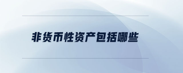 非貨幣性資產包括哪些