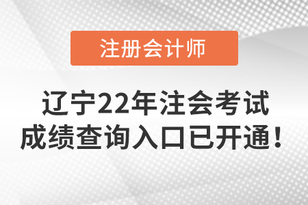 遼寧省葫蘆島2022年注冊會計師考試成績查詢?nèi)肟谝验_通！