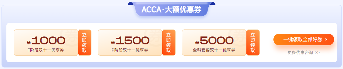 ACCA雙十一活動限時返場！全科套餐立?。?000！