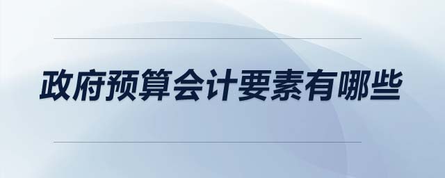 政府預(yù)算會(huì)計(jì)要素有哪些