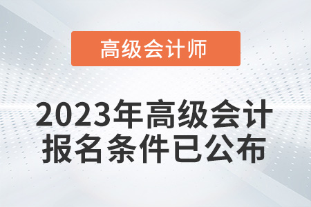 2023年高級(jí)會(huì)計(jì)師考試報(bào)名條件已公布！