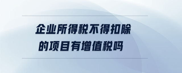 企業(yè)所得稅不得扣除的項(xiàng)目有增值稅嗎 企業(yè)所得稅不得扣除的項(xiàng)目有增值稅嗎