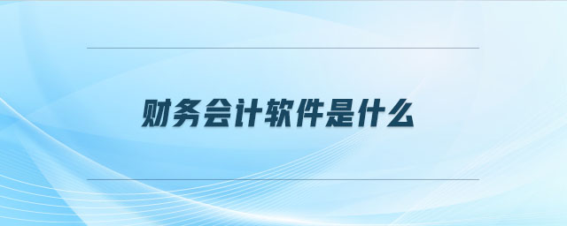 財務(wù)會計軟件是什么 財務(wù)會計軟件是什么