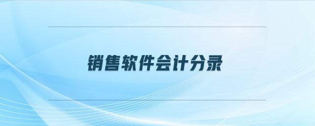 銷售軟件會(huì)計(jì)分錄
