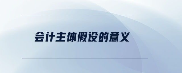 會計主體假設的意義 會計主體假設的意義