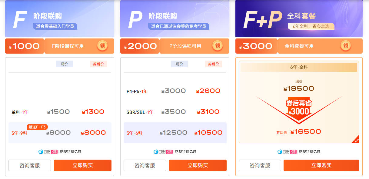 保價(jià)雙12！2023年ACCA全科套餐暢享鉅惠！