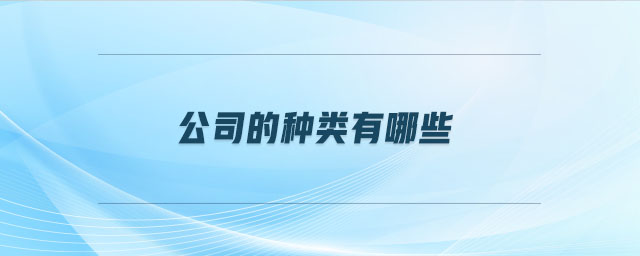 公司的種類(lèi)有哪些
