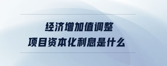 經(jīng)濟(jì)增加值調(diào)整項(xiàng)目資本化利息是什么