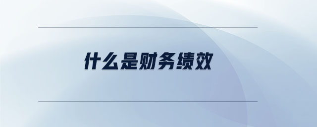 什么是財(cái)務(wù)績效