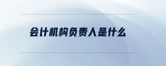 會計(jì)機(jī)構(gòu)負(fù)責(zé)人是什么 會計(jì)機(jī)構(gòu)負(fù)責(zé)人是什么