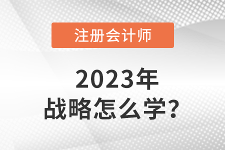 注冊會計師戰(zhàn)略2023年怎么學？