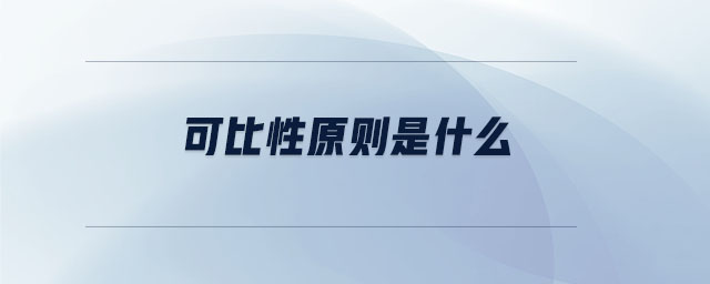 可比性原則是什么 可比性原則是什么