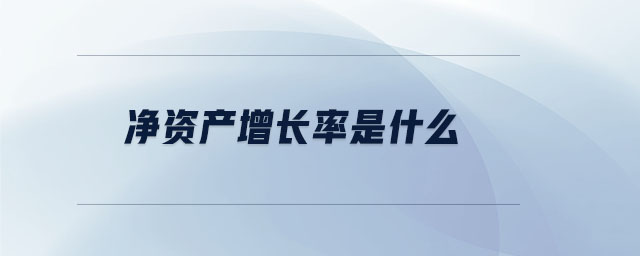 凈資產(chǎn)增長率是什么