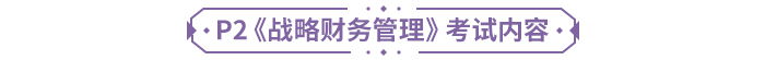P2《戰(zhàn)略財務(wù)管理》考試內(nèi)容