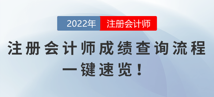 2022年注冊會計師成績查詢流程，一鍵速覽！