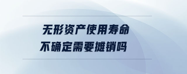 無(wú)形資產(chǎn)使用壽命不確定需要攤銷嗎