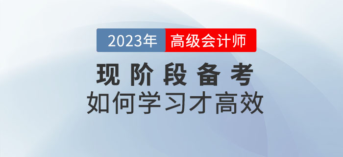 2023年高級(jí)會(huì)計(jì)師備考如何學(xué)習(xí)才高效？