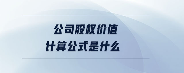 公司股權(quán)價(jià)值計(jì)算公式是什么