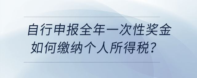 納稅人自行申報全年一次性獎金個人所得稅時，如何繳納個人所得稅？