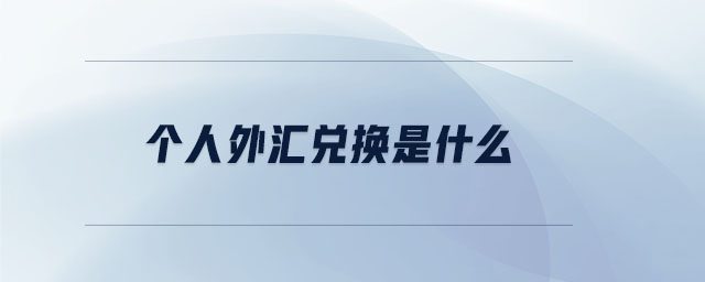 個(gè)人外匯兌換是什么