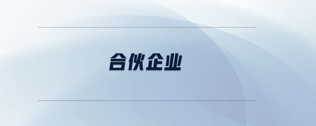 合伙企業(yè) 合伙企業(yè)