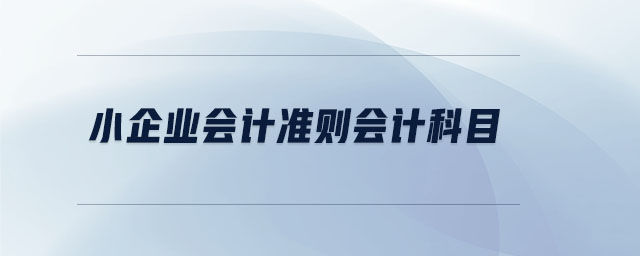 小企業(yè)會(huì)計(jì)準(zhǔn)則會(huì)計(jì)科目