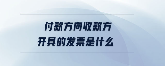付款方向收款方開具的發(fā)票是什么