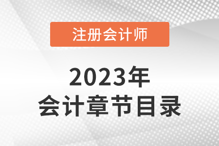 2023年注冊會計(jì)師會計(jì)章節(jié)目錄公布了嗎？