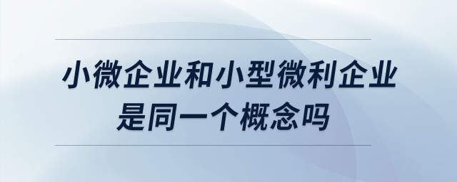 “小微企業(yè)”和“小型微利企業(yè)”是同一個(gè)概念嗎？