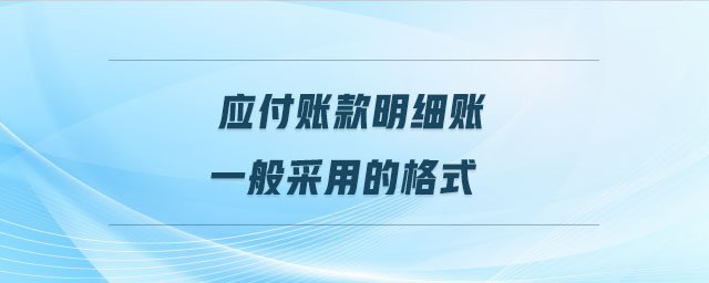 應付賬款明細賬一般采用的格式 應付賬款明細賬一般采用的格式