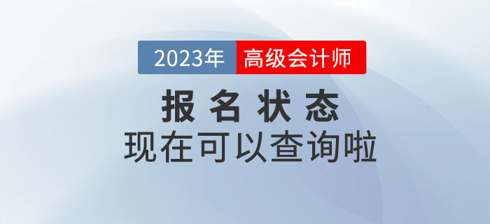 2023年高級(jí)會(huì)計(jì)師報(bào)名狀態(tài)查詢?nèi)肟陂_通！