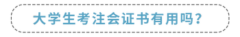 大學(xué)生考注會(huì)證書有用嗎？