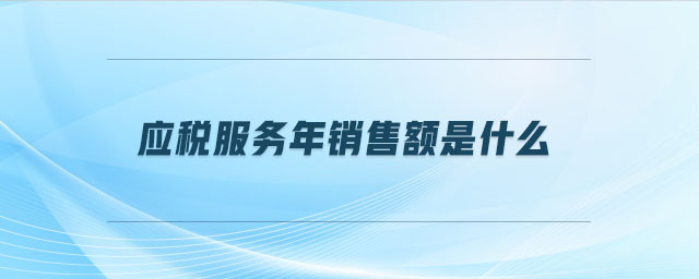 應(yīng)稅服務(wù)年銷售額是什么